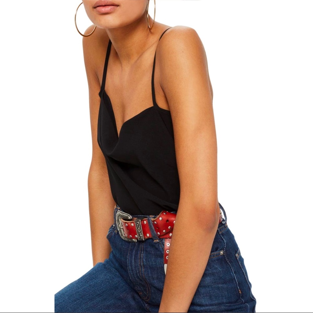 TOPSHOP black cowl neck camisole